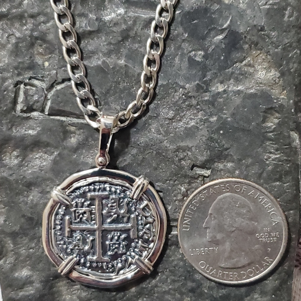 Atocha silver coin with chain